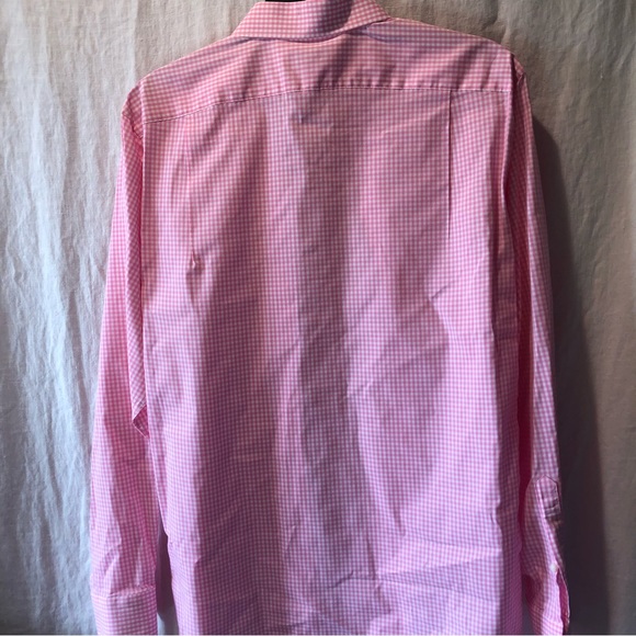 J Crew Mens button down spread collar pink and white gingham check slim fit  L - Picture 6 of 8